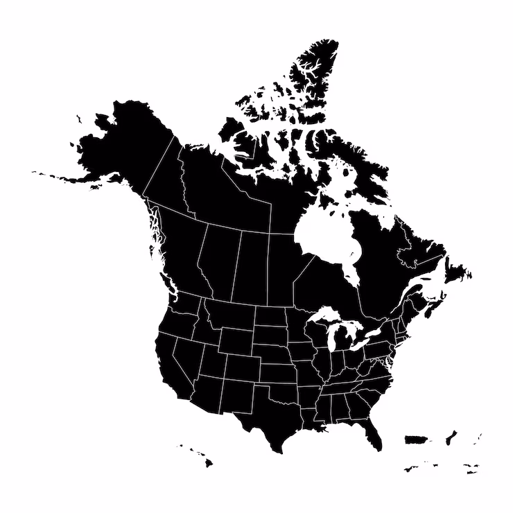 Map of the United States and Canada